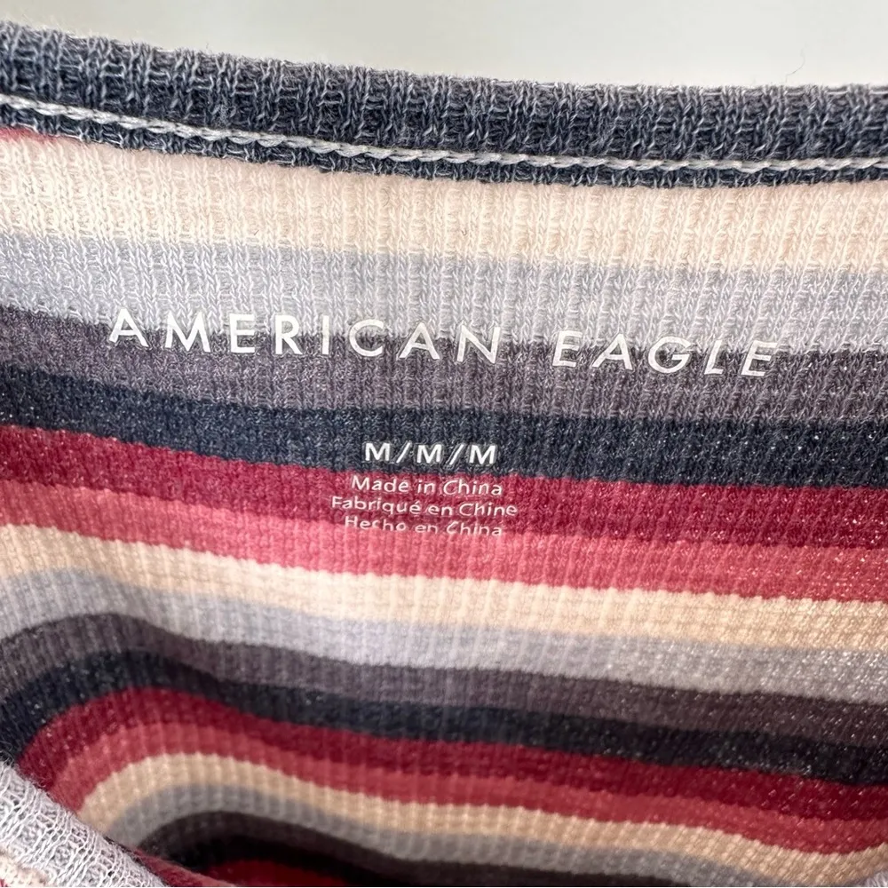 Striped Button Front Ribbed Tank Top SZ Medium - Image 8