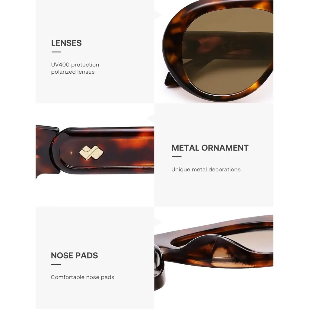 Women's Tortoise/Retro Brown Men Retro Vintage 70s Style UV Protection - Image 4