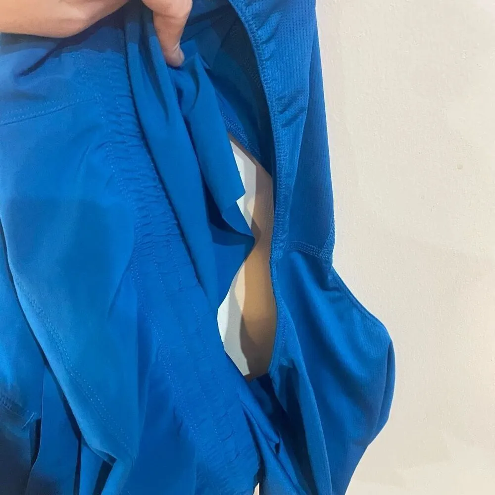 All in Motion blue shorts XL drawstring back zipper pocket built in underwear li - Image 6