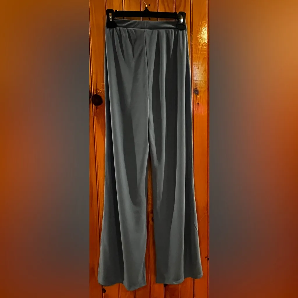 ZARA Blue Wide Leg Palazzo Pants With Slit High Waist
Elastic Waist Size S - Image 2