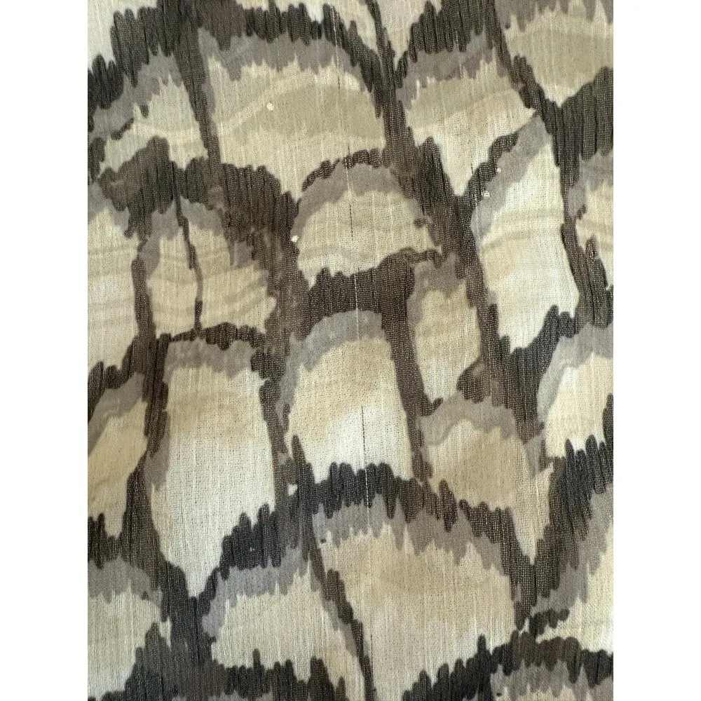 V Cristina Women’s Ruffled Sheet Elastic Waist Short Sleeve Blouse S Black Gray - Image 5