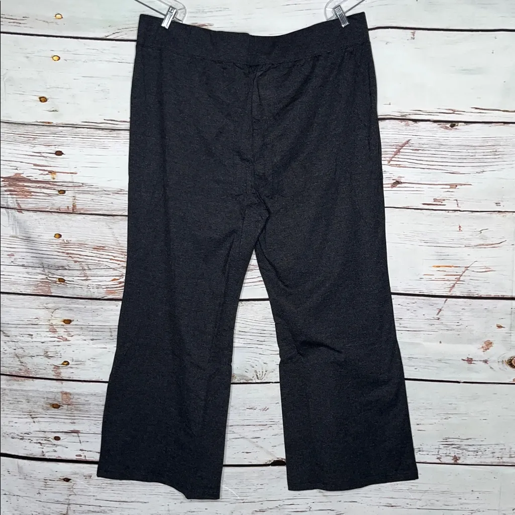 Woman Within NEW Size 26/28 2X Heather Charcoal Front Seam Knit Pull On Pants - Image 3