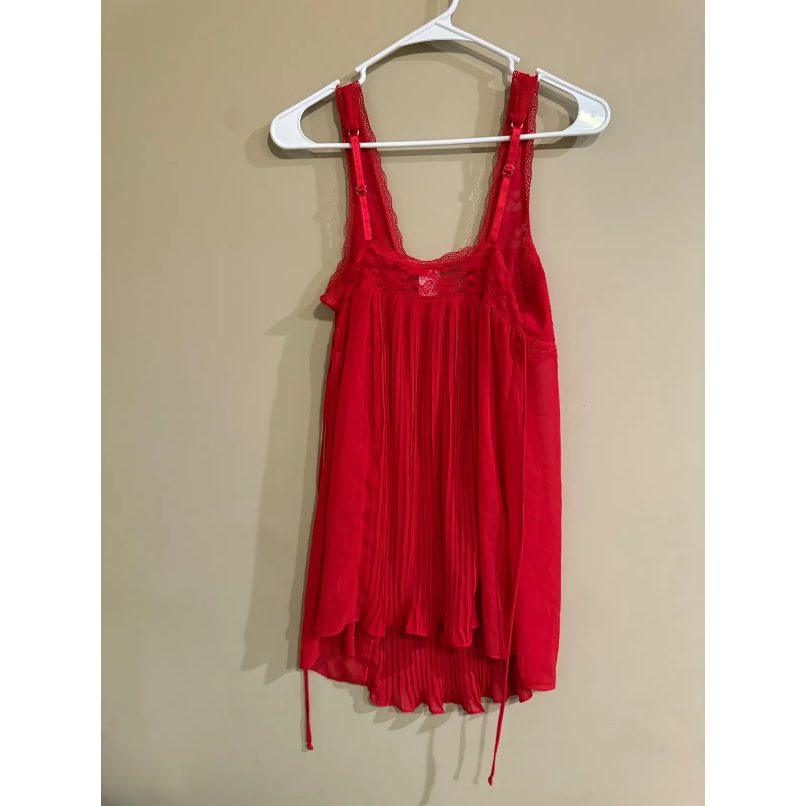 In Bloom Red Lace Pleated Babydoll Nightie L - Image 5