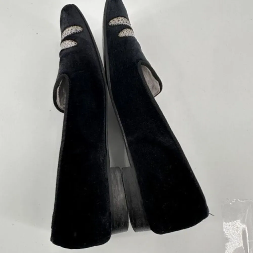 Papouelli Big Girls Embroidered Dragonfly Velvet Loafer Shoes Black‎ Size 4 Black - Image 6