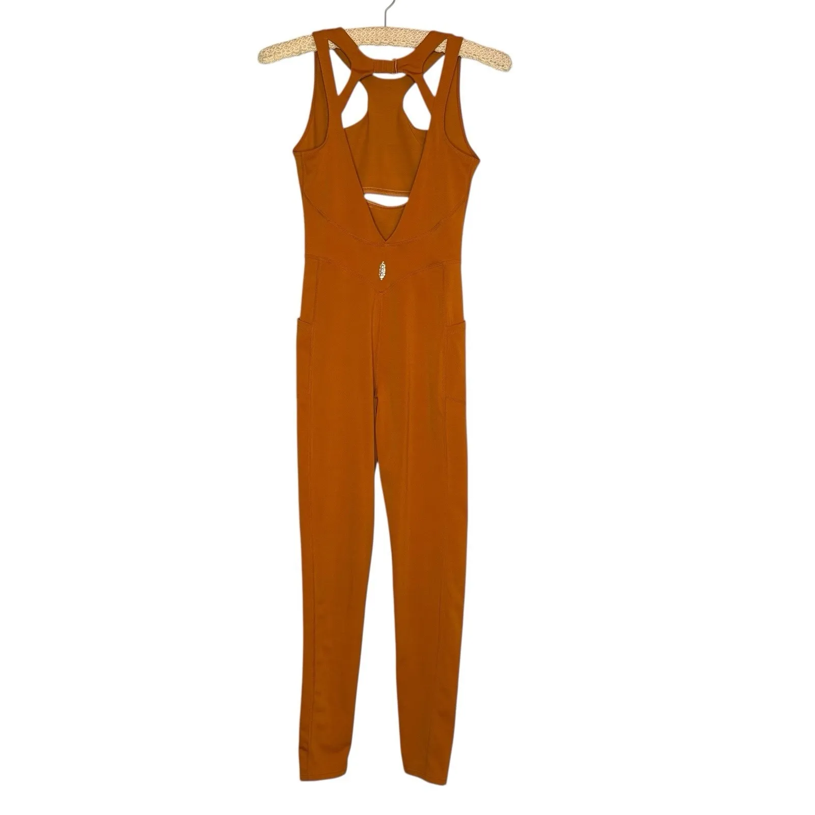 FP Movement Breakaway XS Halogen Jumpsuit Burnt Orange Athleisure Yoga Workout - Image 7