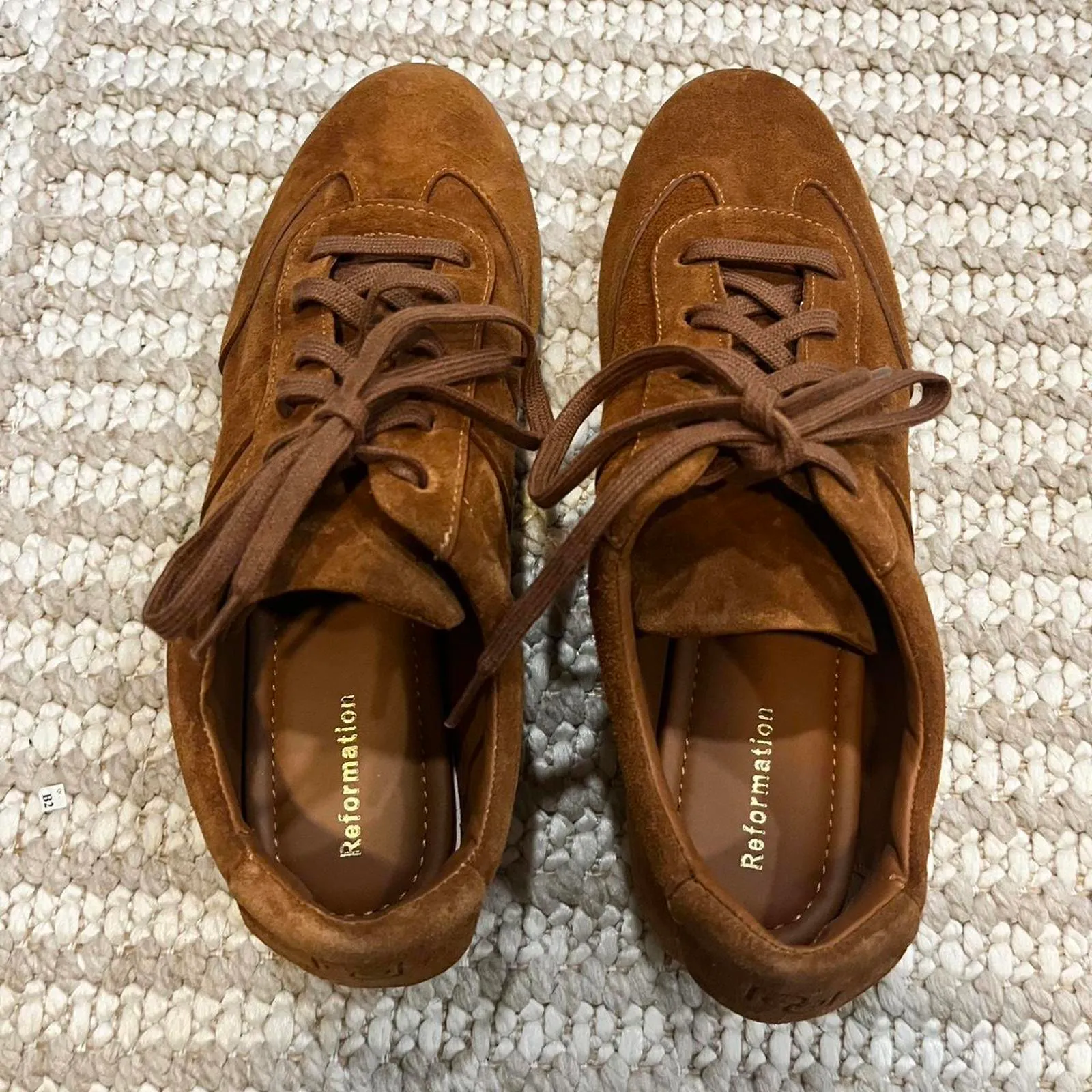 Reformation Terra Suede Low Top Lace Up Sneakers - Image 3