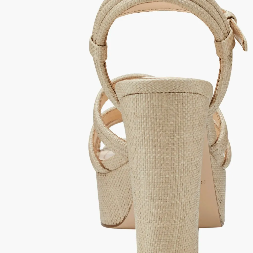 NEW  Marc Fisher LTD Cairo Ankle Strap Platform Sandal (Women) 9.5M,  NATURAL - Image 6