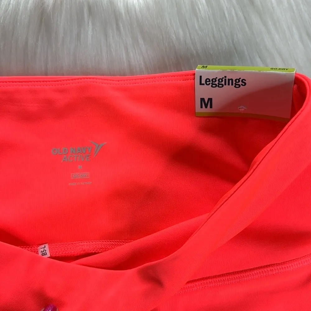 Old Navy Neon Orange Go Dry Bike Shorts - Image 4