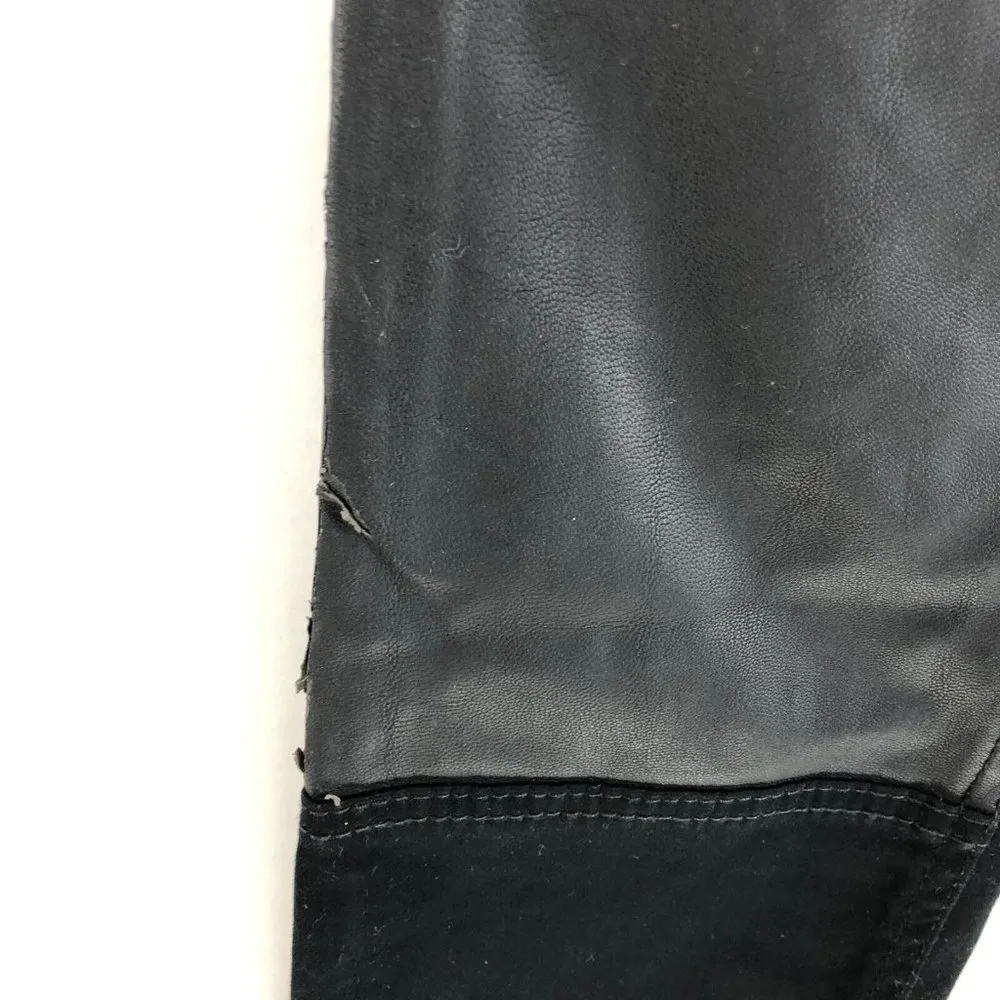 Express Womens Jeans Legging Stella Low Rise Faux Leather Patches Black 2 - Image 2