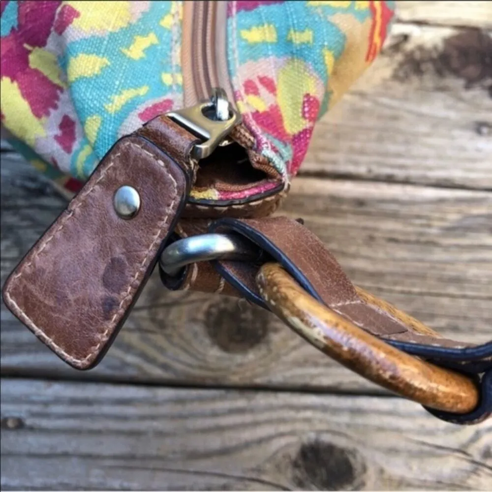 Fossil Large Floral Canvas & Leather Shoulder Bag - Image 8