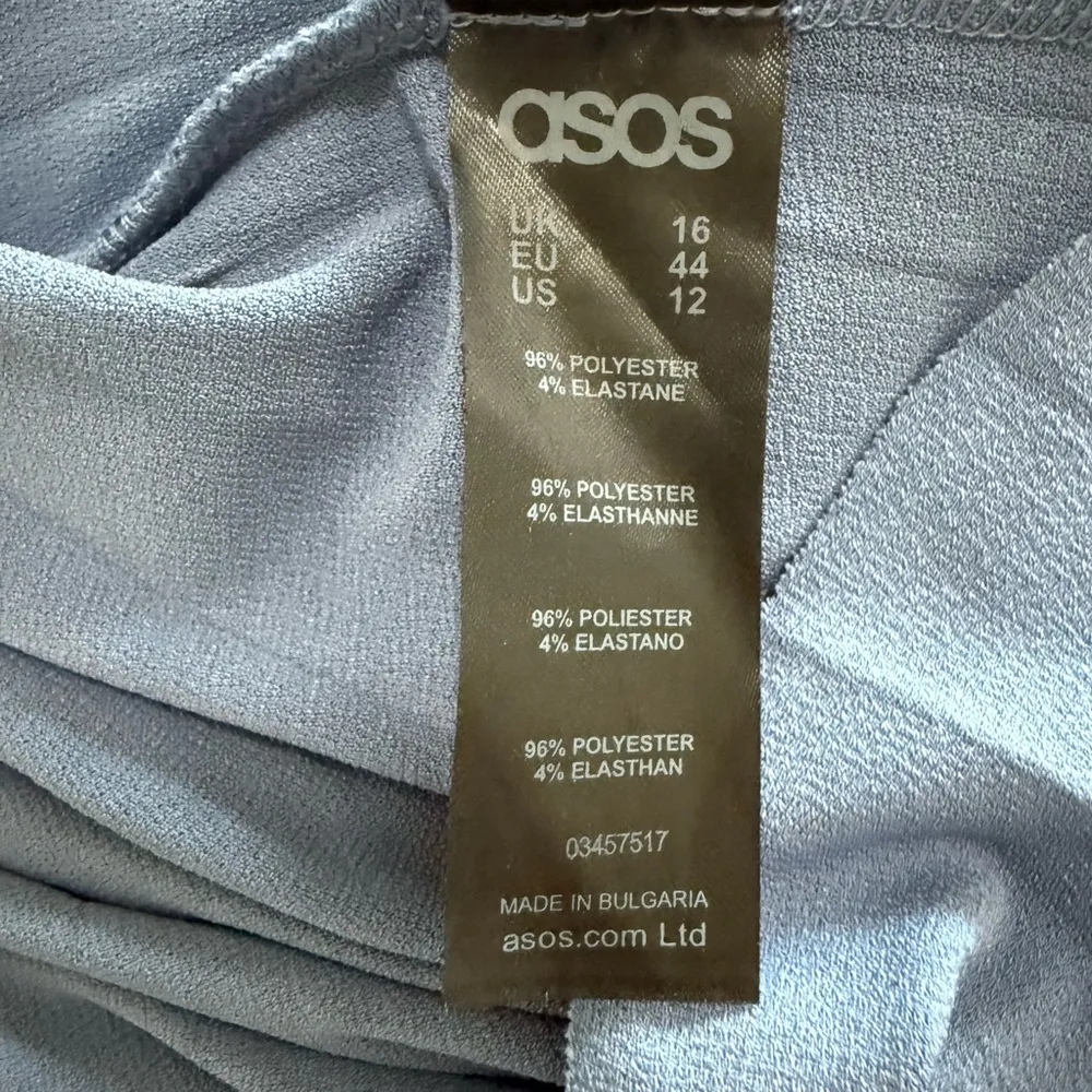 ASOS Dusty Blue Pleated Sleeveless Surplice V-Neck Midi Dress 12 - Image 9