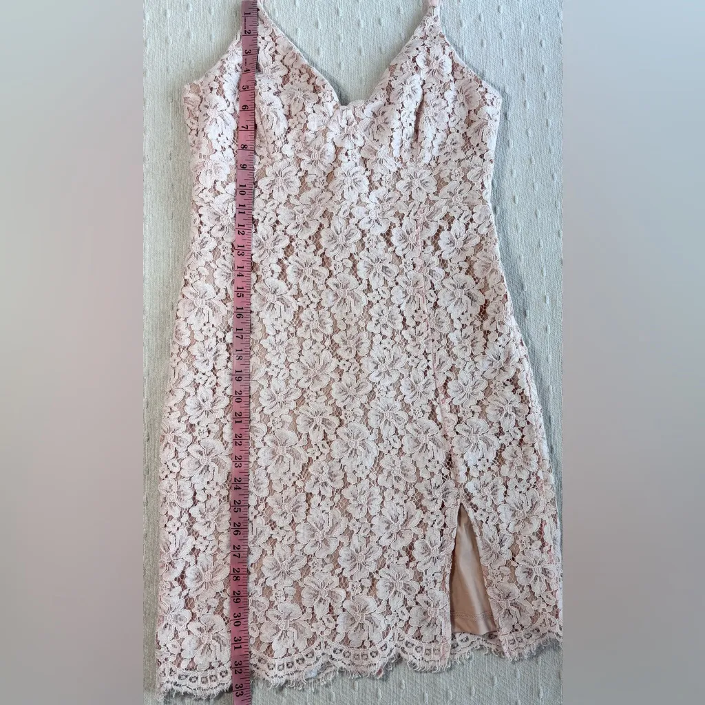 Lulus Sweet Blossom Blush Pink Lace‎ Floral Dress Size 10 - Image 9