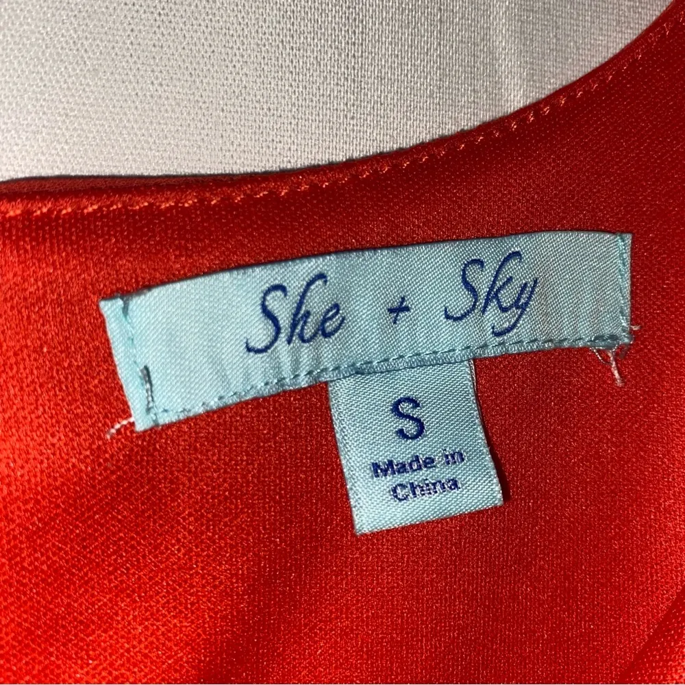 She + Sky Sleeveless Stripe Dress Women’s Small - Image 6