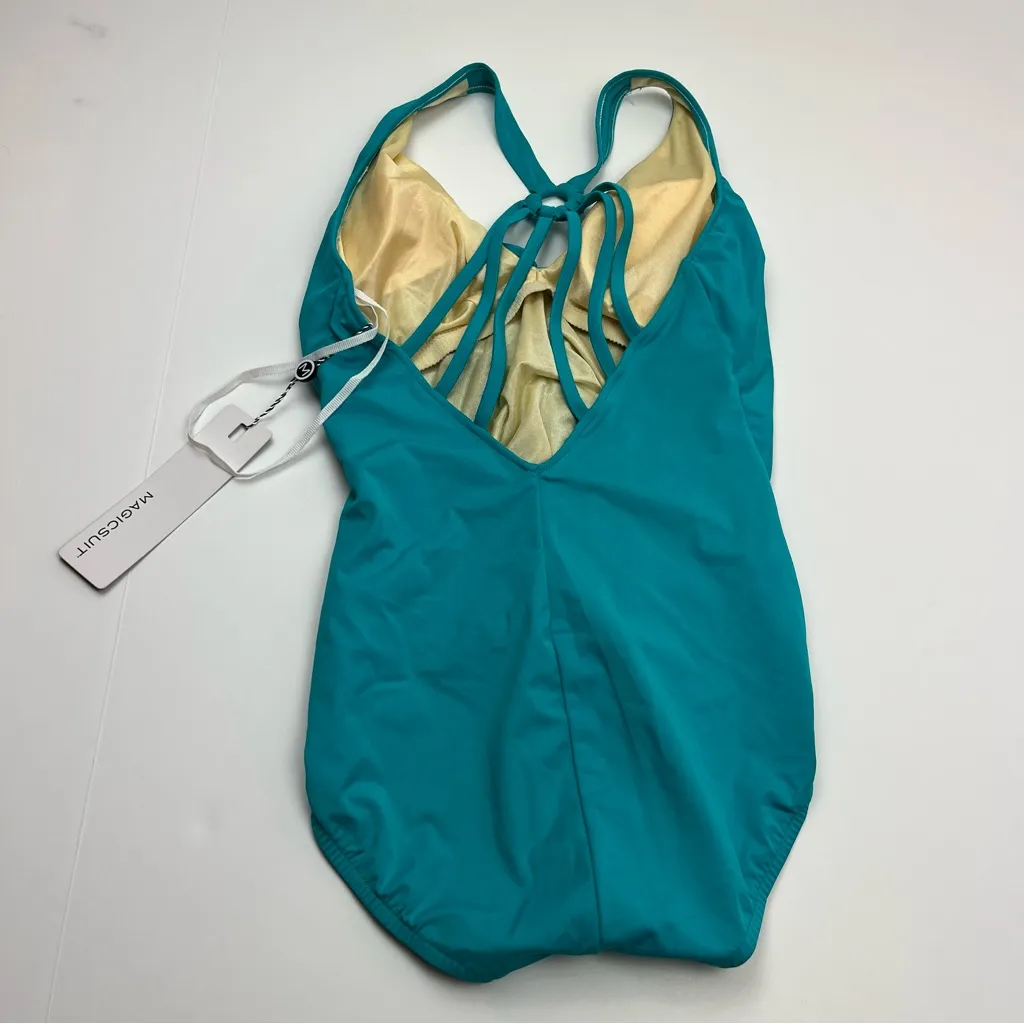 Magicsuit Women's‎ Drew Blue Teal Strappy Back One Piece Swimsuit Summer Size 8 - Image 13