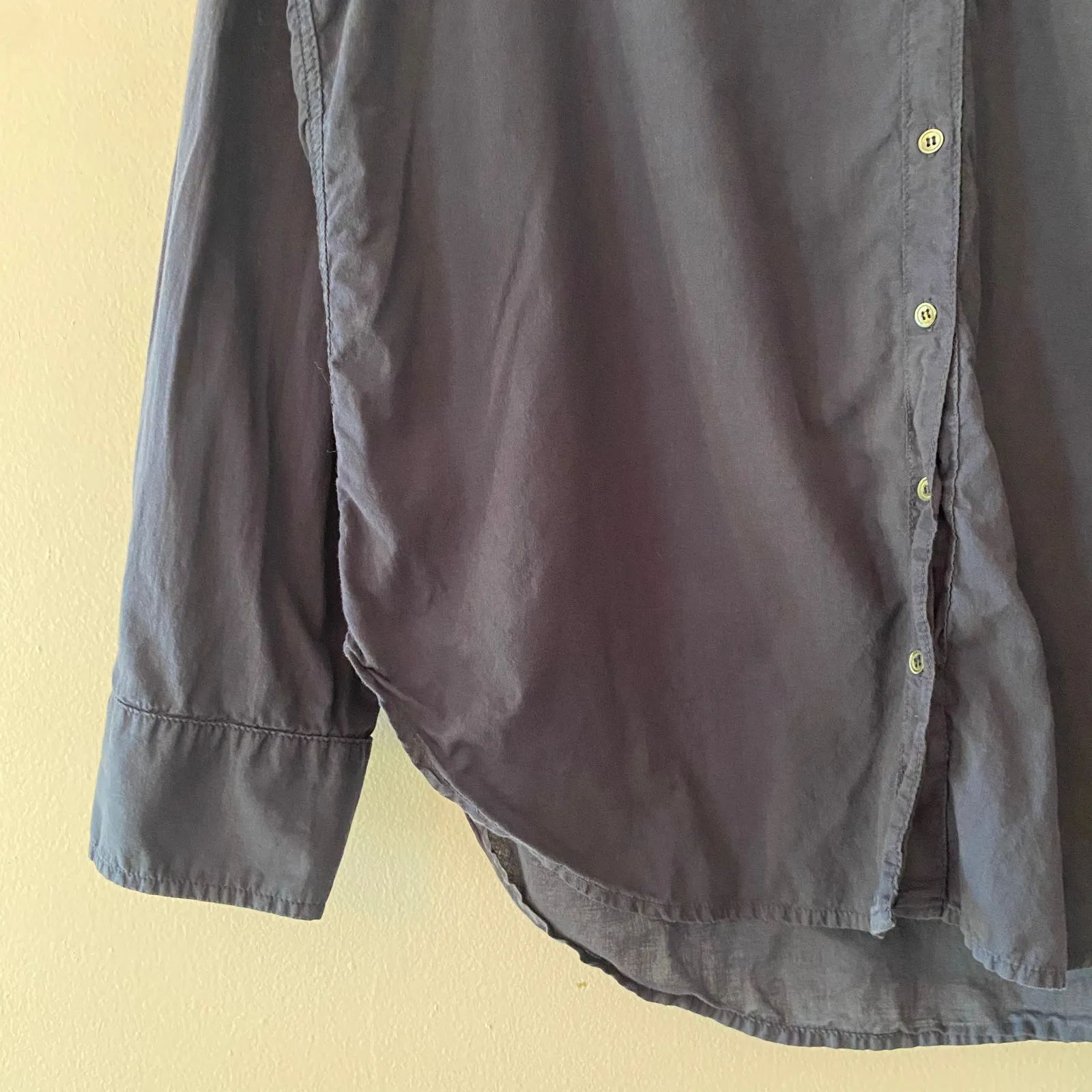 Xirena Navy Blue Button Down Beau Shirt Lightweight 100% Cotton Women size Small - Image 5