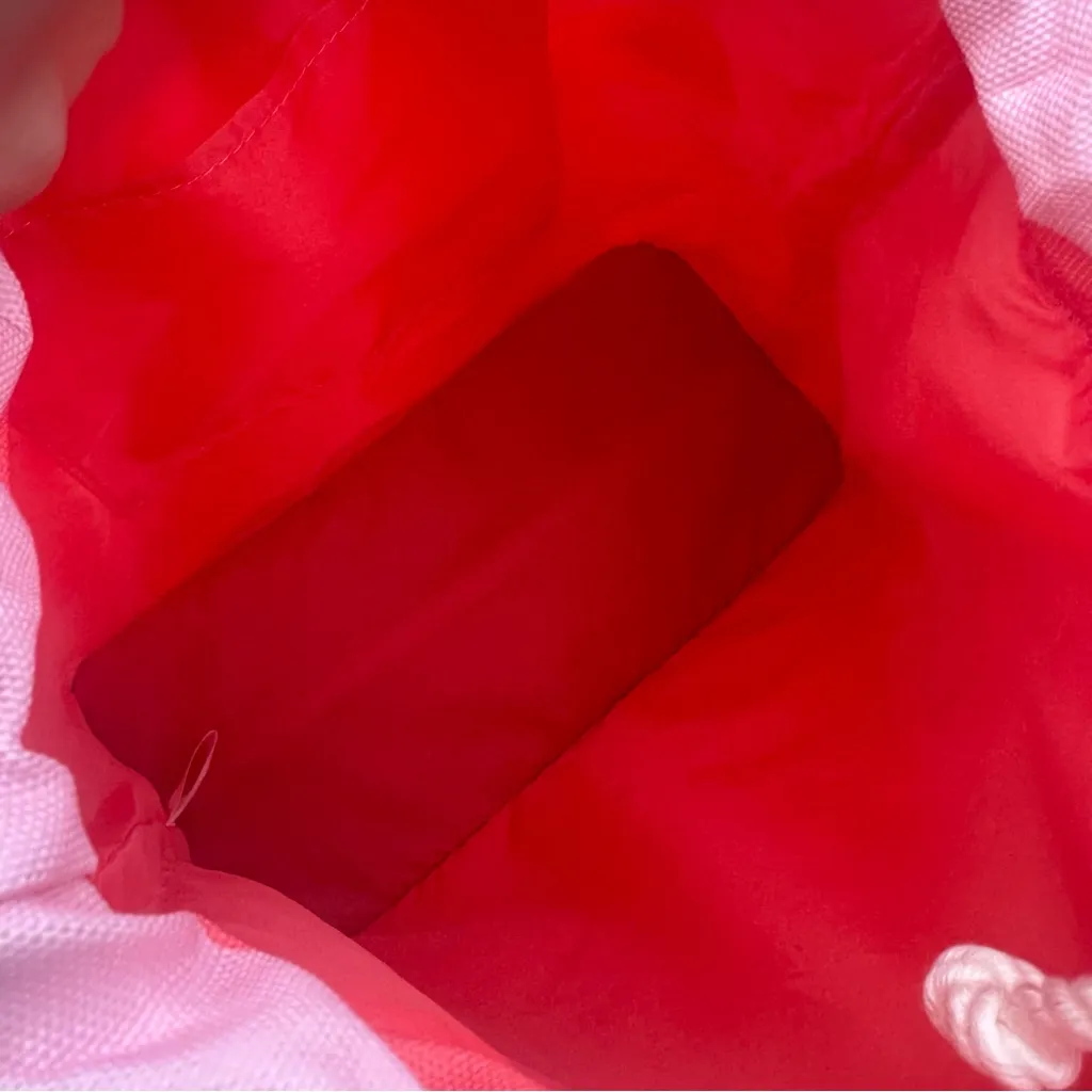 NEW Victoria’s Secret Insulated Beach Cooler Bag/Backpack Pink Coral Stripes - Image 4