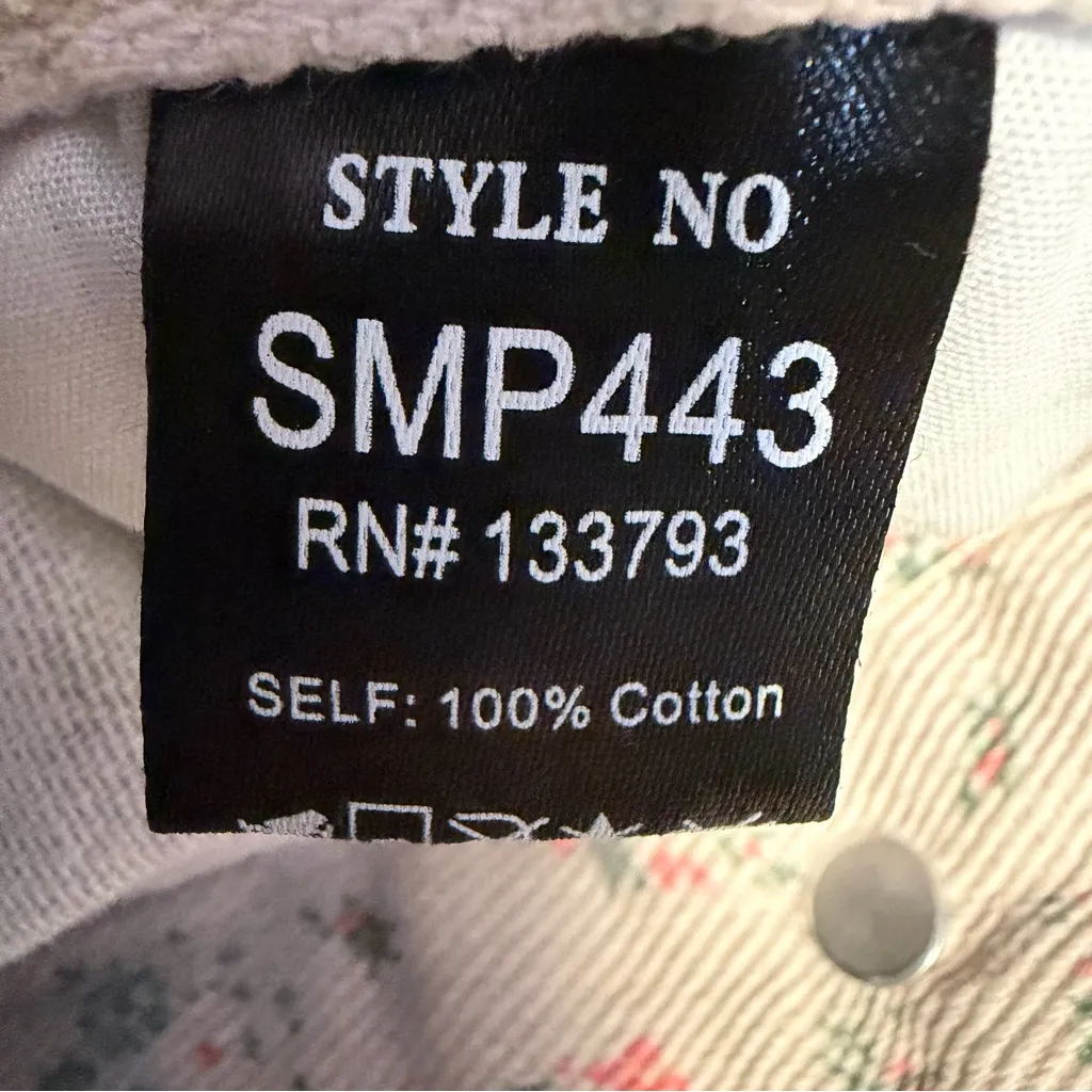 POL Floral Print Distressed Jeans Womens M Cottagecore Wide Leg baggy high rise - Image 12