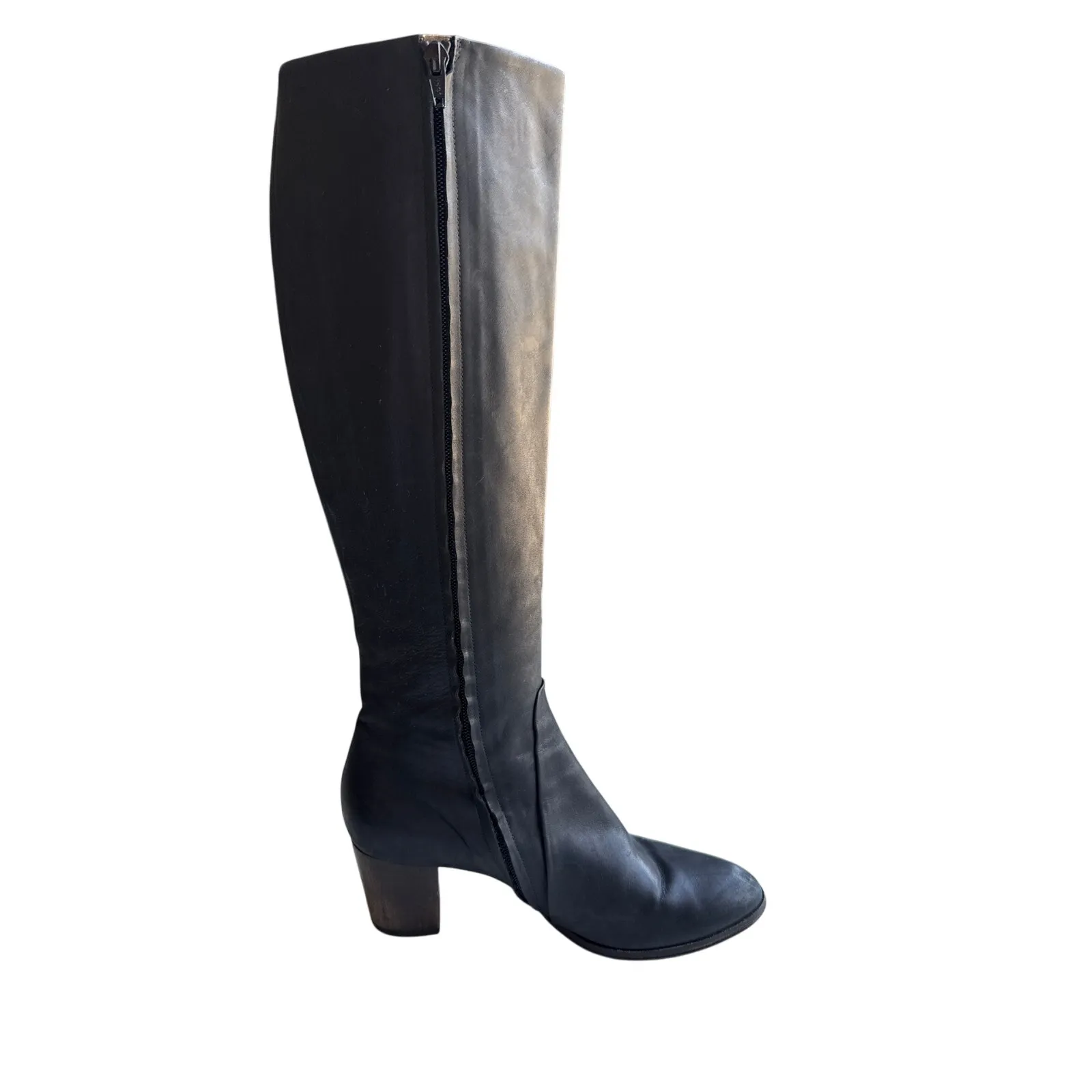 Coclico Knee High Black Block Heel Boots Size 38.5 / US 8 - Image 3