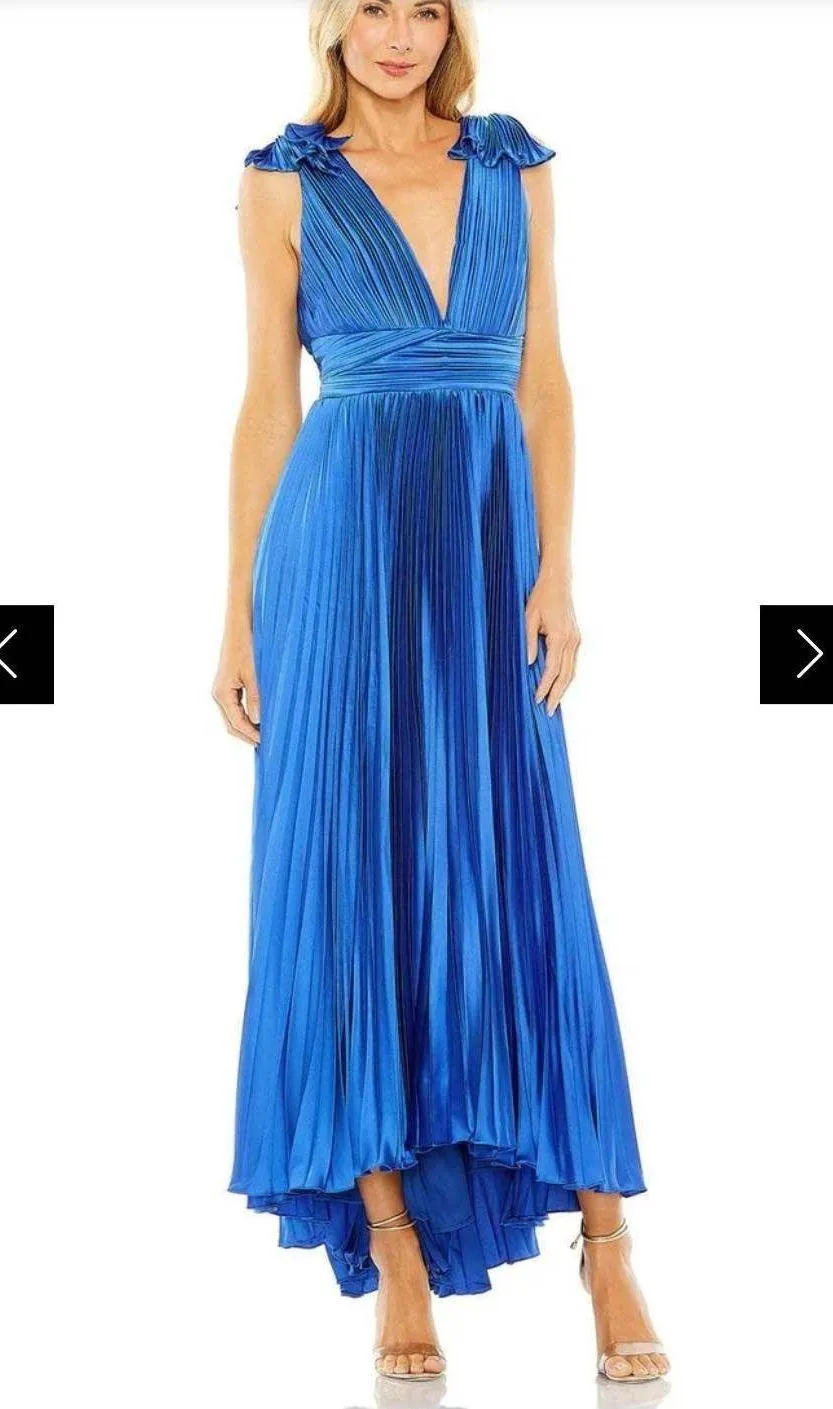Ieena Duggal 49734 - V-Neck Pleated High Low Prom Gown ieena duggal $498.00 USD. - Image 4