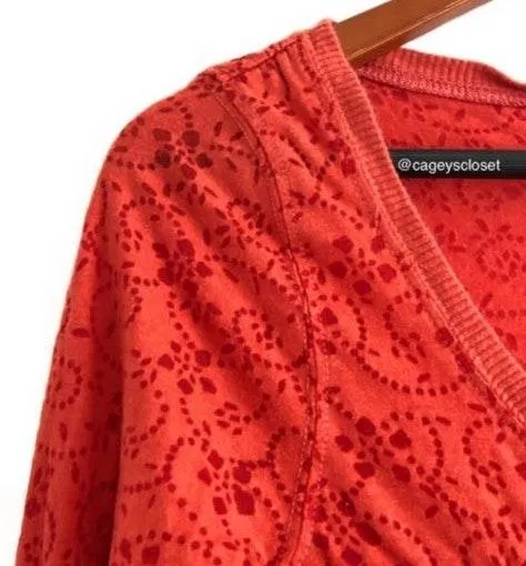 M Floral Pattern Burnout Henley Top - Image 3