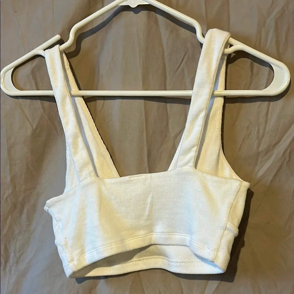 BP White Ribbed Bralette - Image 2