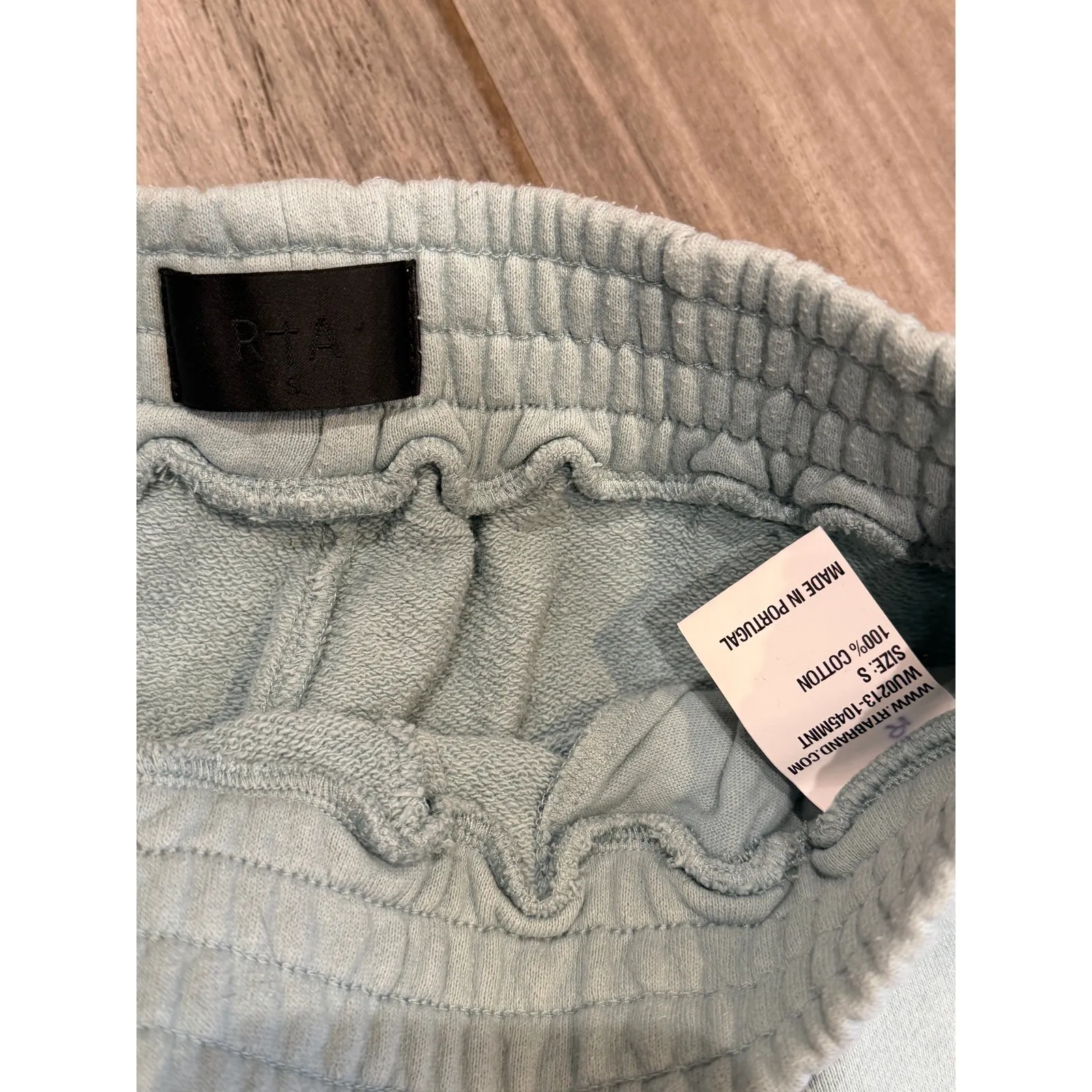 RTA Jogger Women S Light Blue Sweatpants Embroidered Logo Taper Leg Casual Pants - Image 4