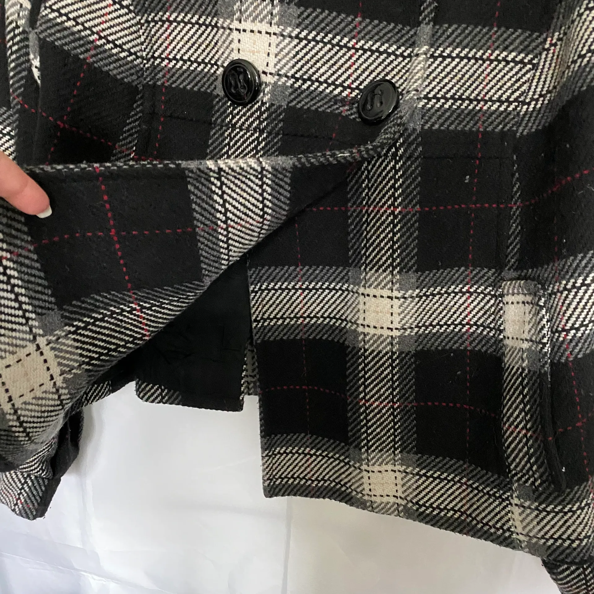 Campaigne Women's Black, White Gray Plaid Black Size 4 - Image 6