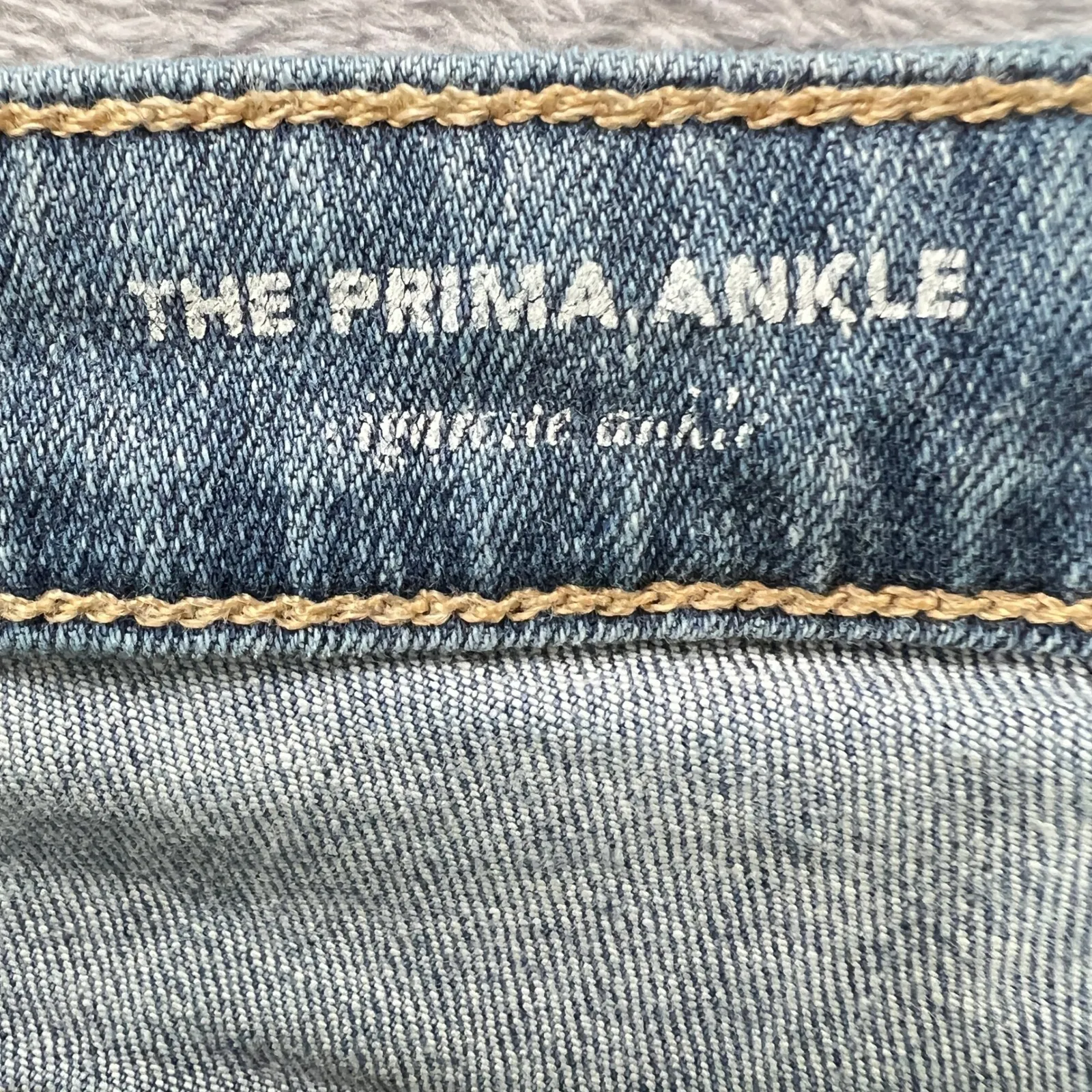 AG Adriano Goldschmied Prima Ankle Jeans Womens 31R Slim Straight Raw Hem ‎ Blue - Image 6