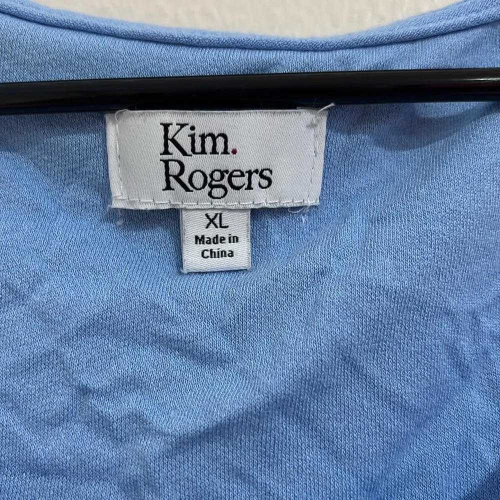 Kim Rogers Blue Asymmetrical Blouse Relaxed Fit - Image 2