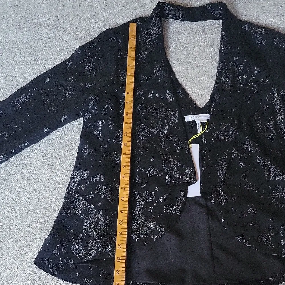 BCBGeneration Cocktil Draped Classic Jacket Black  Size M - Image 6