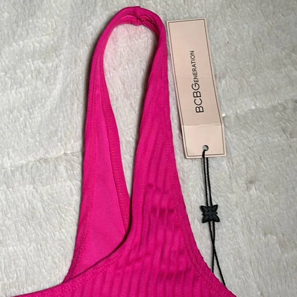 BCBG Passion Pink Cut Out Bralette Bikini Swim Top Large NEW BGBGeneration - Image 11