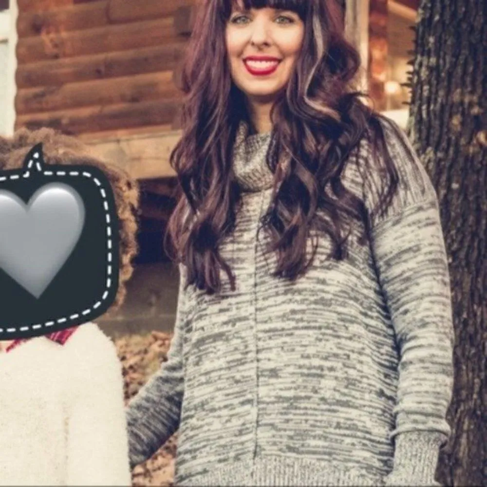 Forever 21 Oversized Marled Cowl Neck Sweater Grey M - Image 5