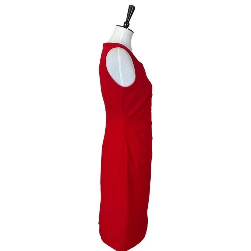 New Directions Sheath Bodycon Dress Sleeveless Round Neck Red Women’s Size 6 - Image 3