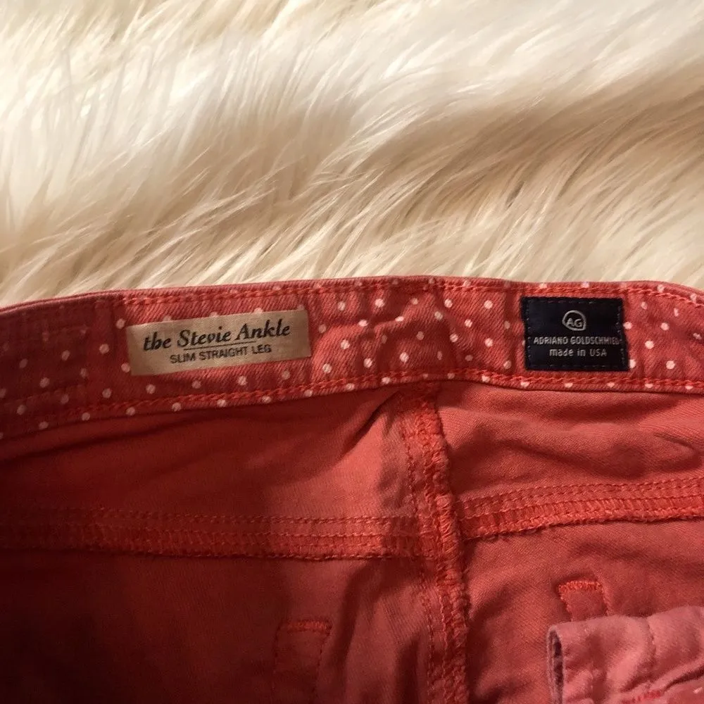 AG Adriano Goldschmied Pot Red Polka Dot Jeans - Image 5