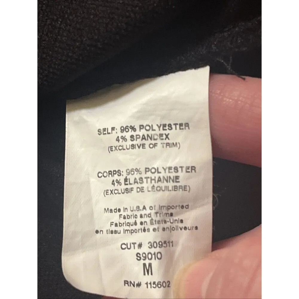 Lush Straight Skirt Women Black Slip-on Side Slit Knee Length Skirt No Iron Med - Image 3