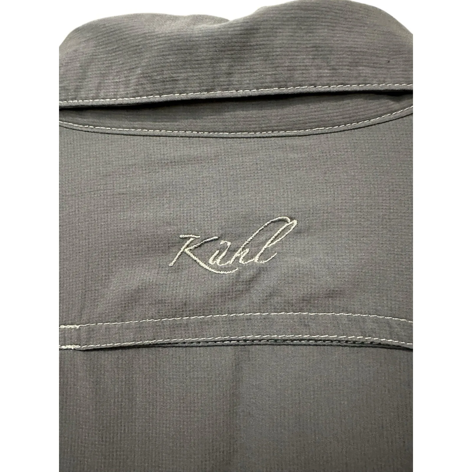 Kuhl Womens Shirt Medium Button‎ Front Gray Vented Quick Dry 100% Nylon #AA9-4 - Image 9