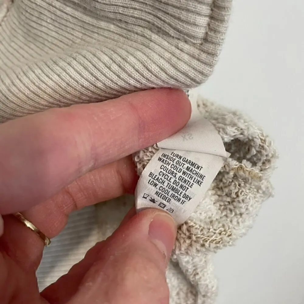 AERIE AMERICAN EAGLE Oversized Desert Sweatshirt Cream Tan Leopard Cheetah Tunic - Image 12