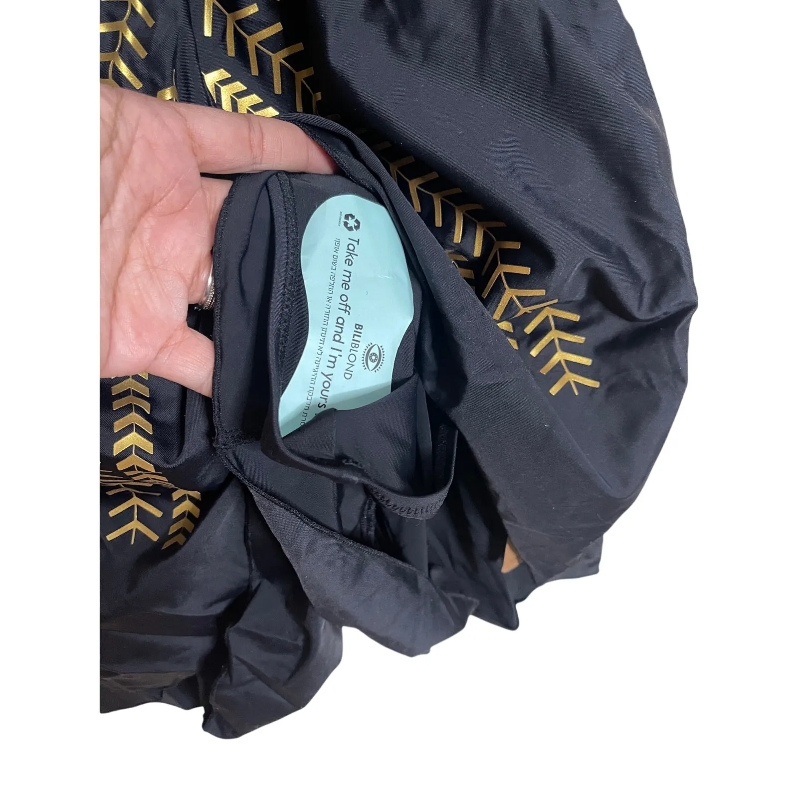 Biliblond Onepiece Overall Swim in Black Gold Womans XL NWT - Image 8