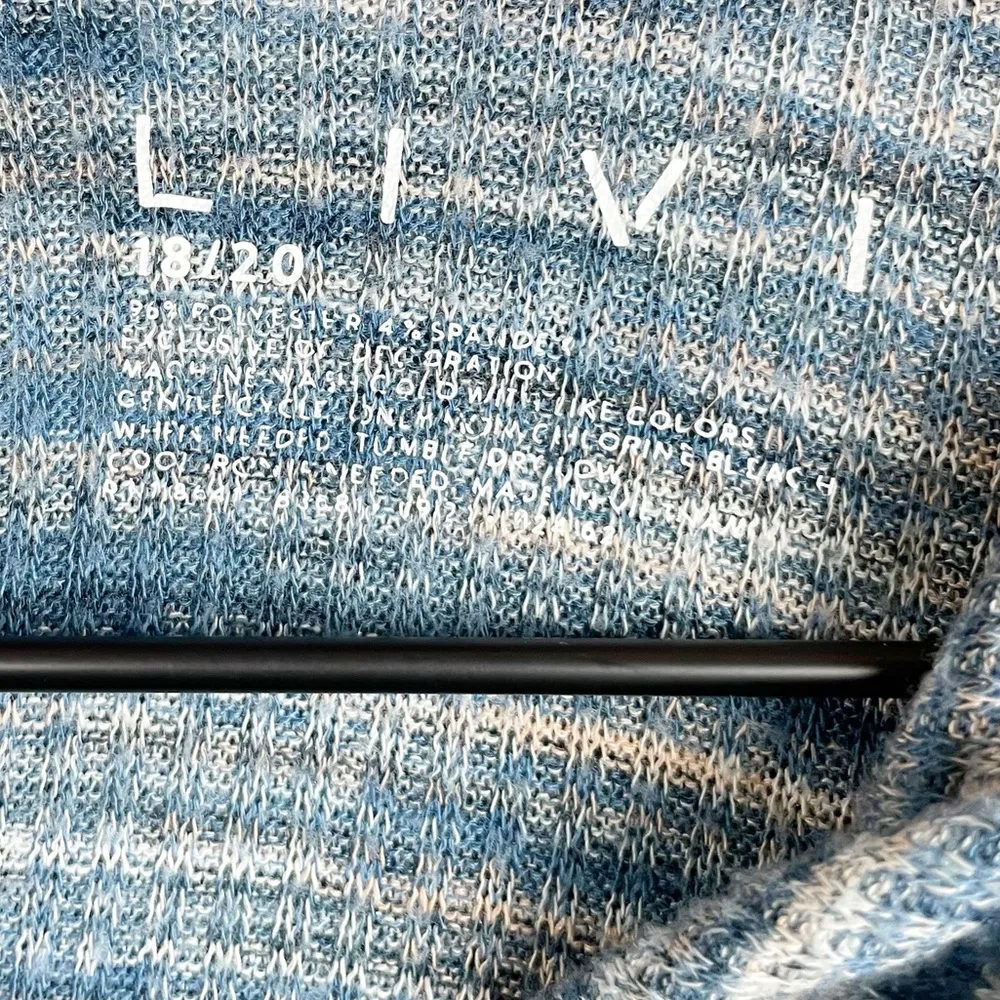 LIVI Active Lane Bryant Blue Space Dye Long Sleeve Stretch Tunic Hoodie 18/20 Size undefined - Image 5