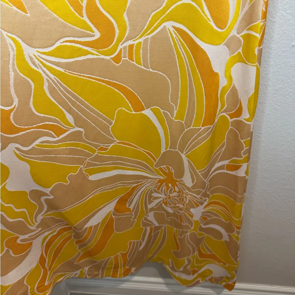 $650 Alexis Brave One-Shoulder Asymmetric Maxi‎ Yellow Jacquard Dress Size XS-S - Image 14