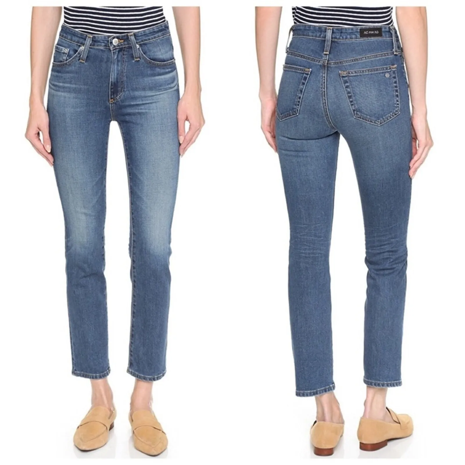 Alexa Chung for AG Sabine High‎ Rise Straight Leg Jeans 28 Blue - Image 2