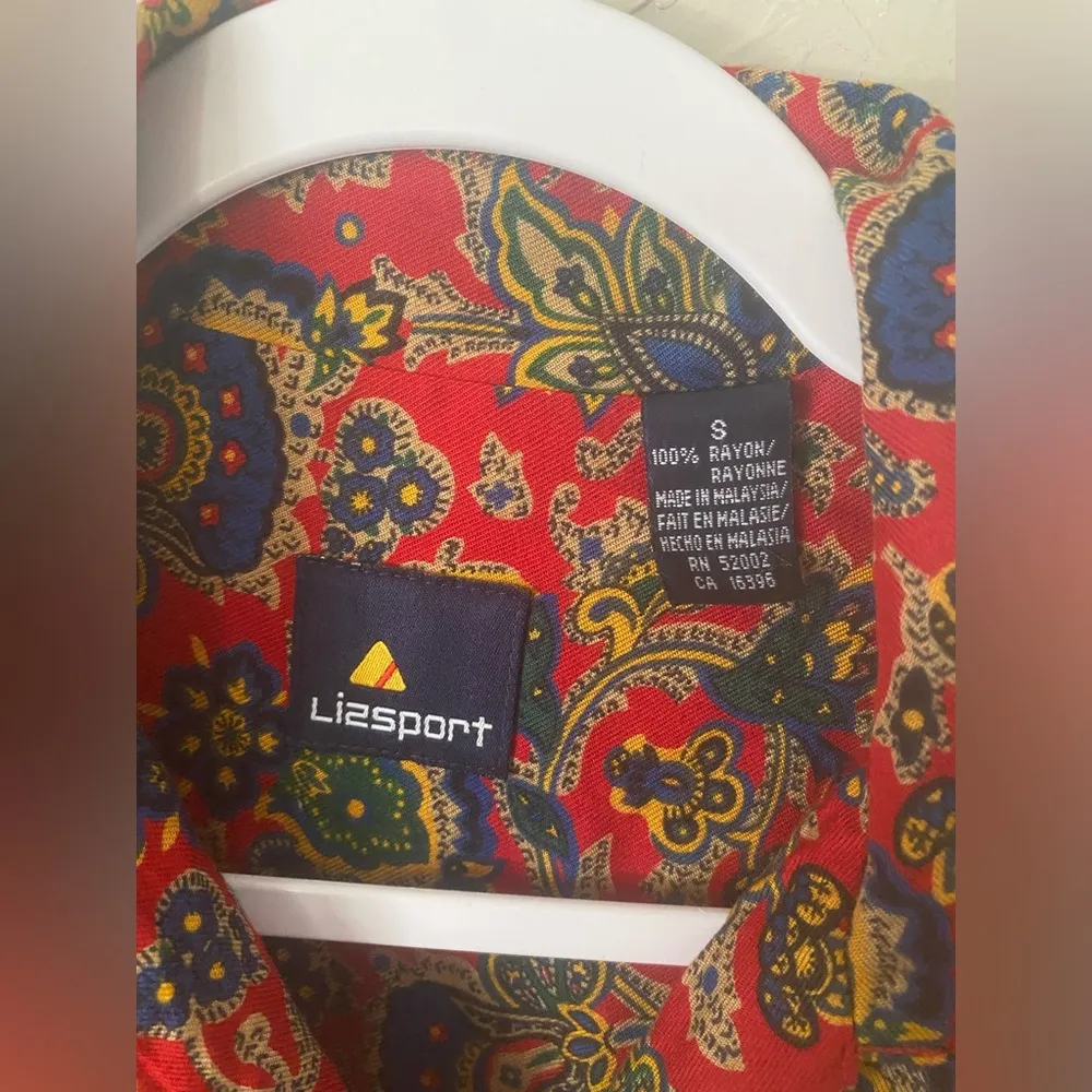Liz Sport Women’s Size S Paisley Multicolor Button drown Long Sleeve Shirt - Image 3