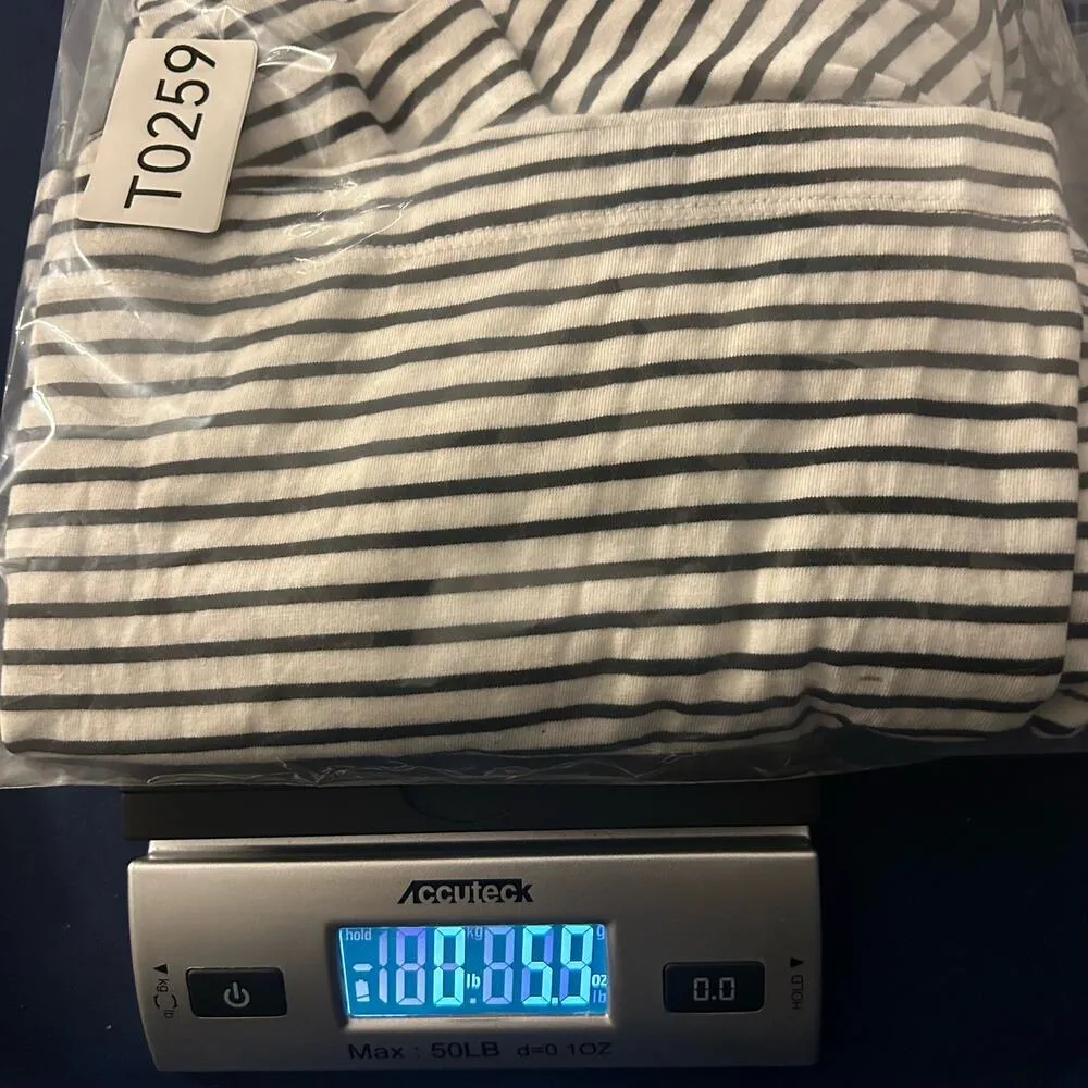 Banana Republic Long Sleeve Top Sz Medium Stretch Turtleneck Striped Black White - Image 11