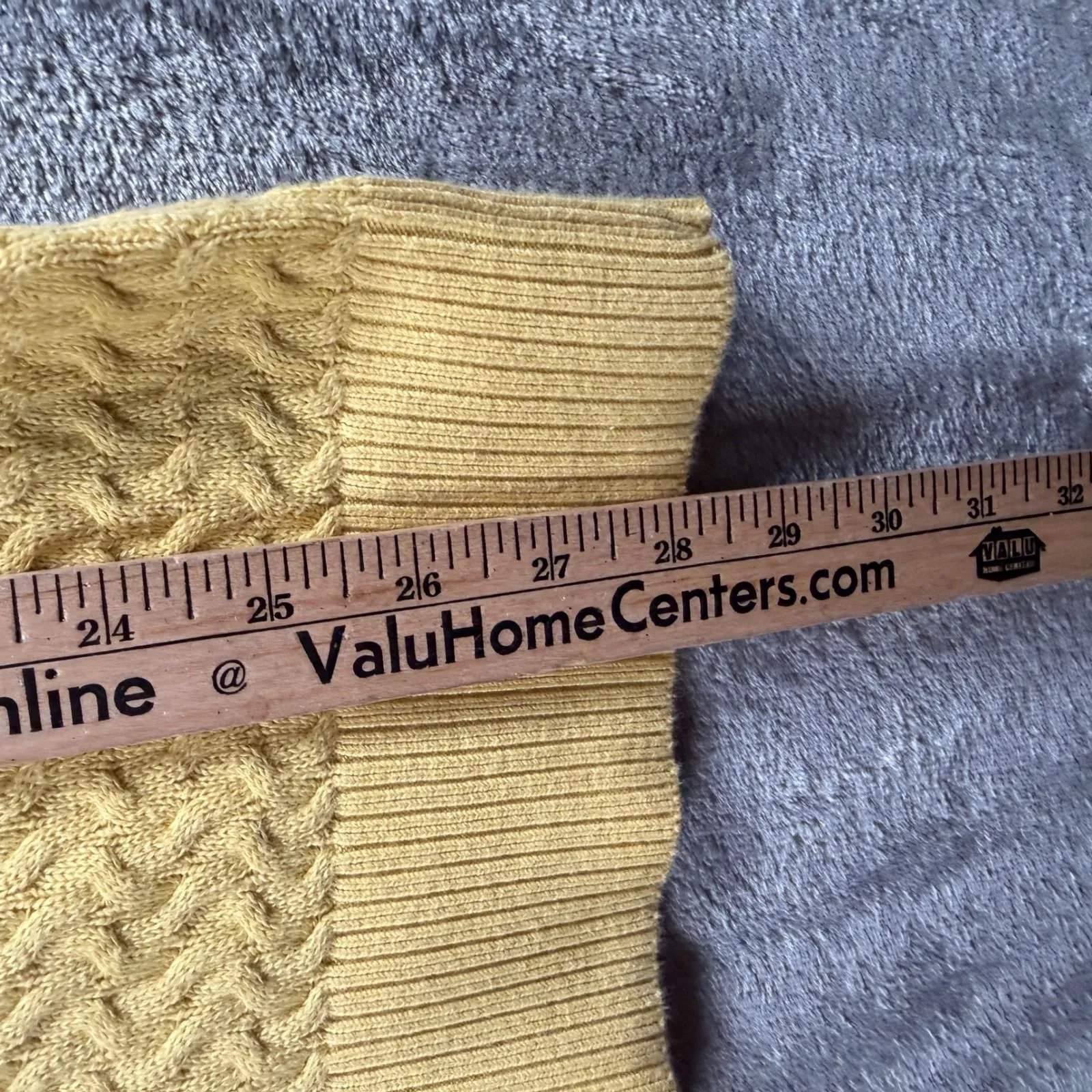 Lands End XS Yellow Cable Knit Turtleneck Sweater Cotton Preppy Coastal Grandma - Image 10