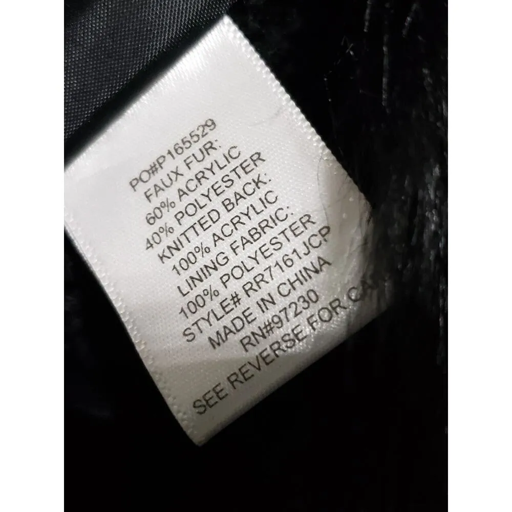 Almost Famous Womens Black Faux Fur Acrylic Sleeveless Open Front Vest Size XS - Image 8