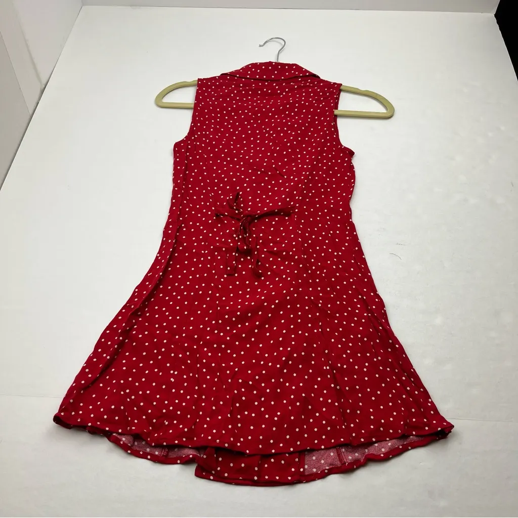 Reformation Leith Mini Dress 0 Sleeveless‎ Polka Dot Red White Collar Button NEW - Image 11