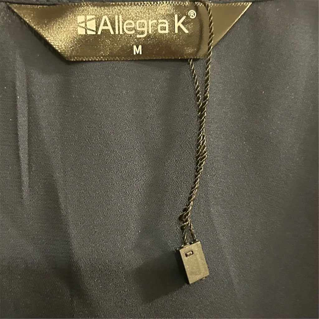 Allegra K Women's Star Print A-Line Short Dress Blue Gold Stars Size M - Image 6