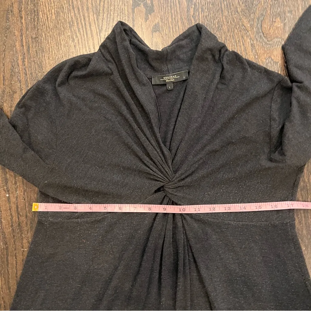 Weekend Max Mara Grey Long Sleeve Dress Gray Size L - Image 5