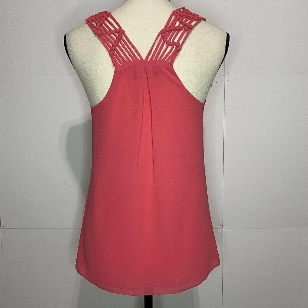 NAKED ZEBRA Sz Small Melon Sleeveless Strappy Top Blouse - Image 4