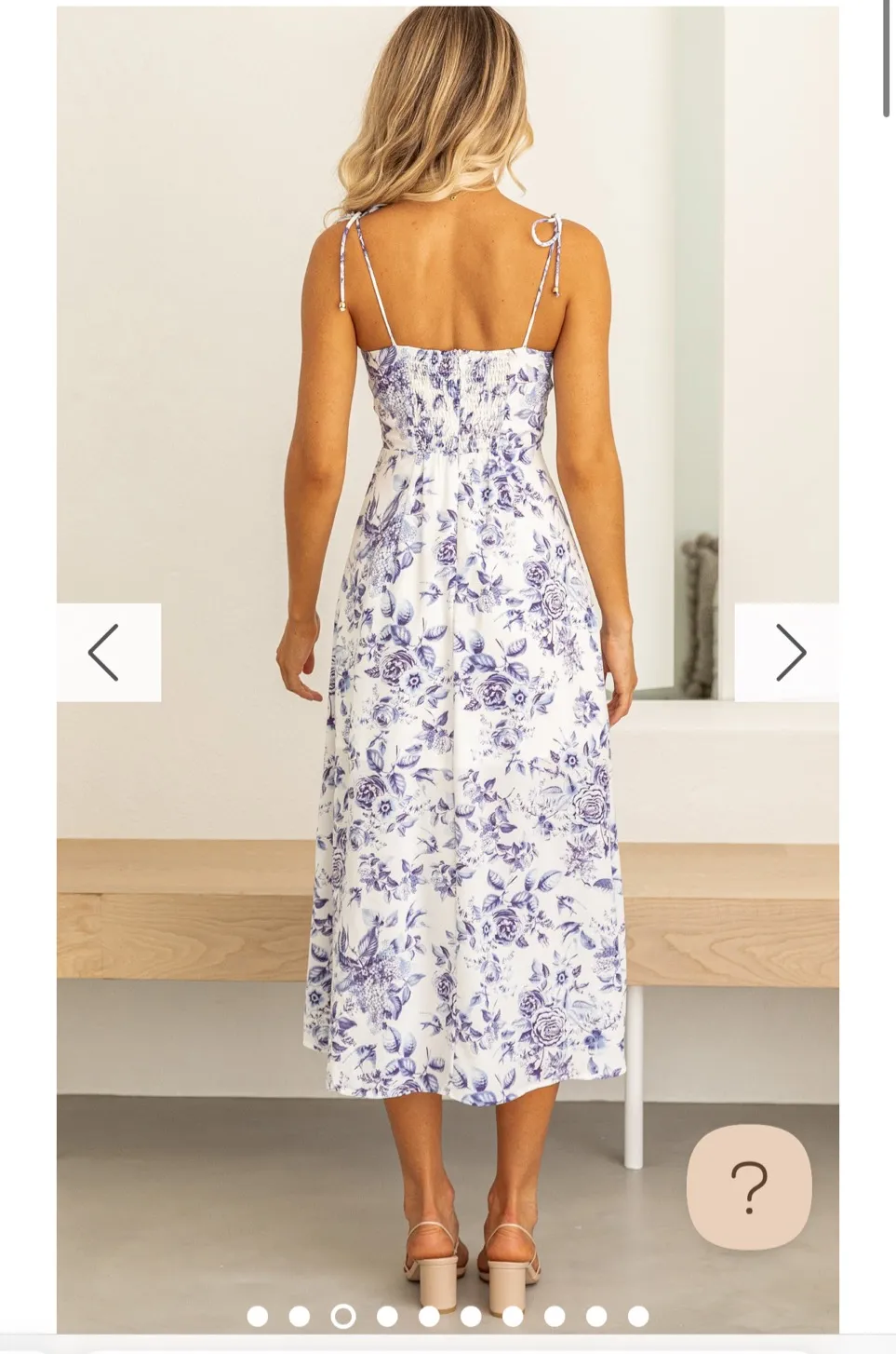 Billy J floral Blue Midi Dress Size 6 - Image 2